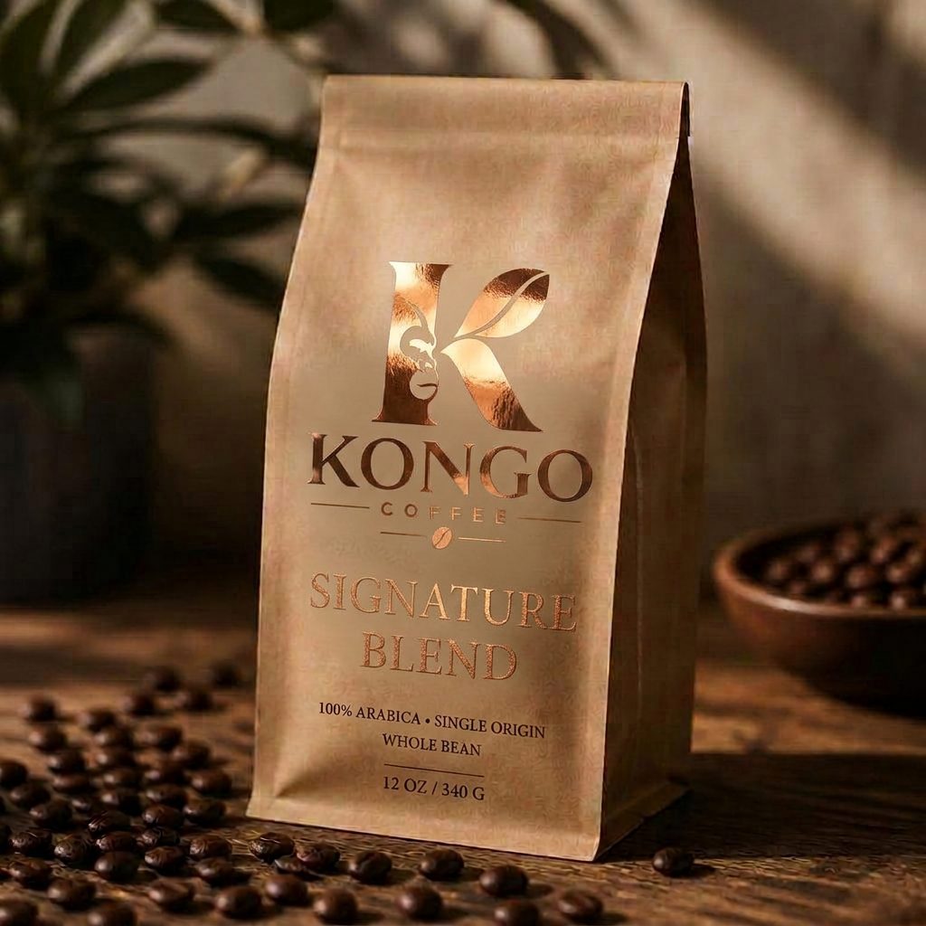 Kongo Coffee Signature Blend — Kongo Coffee branded bag